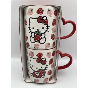 Hello Kitty Strawberry Ceramic Mug Set BRAND NEW! 2024